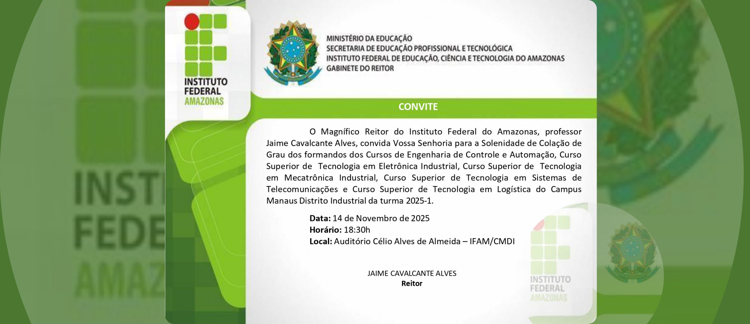 Solenidade de Colação de Grau - formandos 2025-1